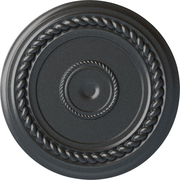 Ekena Millwork Alexandria Rope Ceiling Medallion (Fits Canopies up to 4 5/8"), 19 5/8"OD x 1 1/2"P, Pewter CM18ALPES - main
